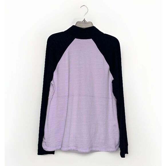 Talbots Slub Terry Pullover Sweatshirt Colorblock Raglan UPF Stretch Gym Large - Picture 3 of 15